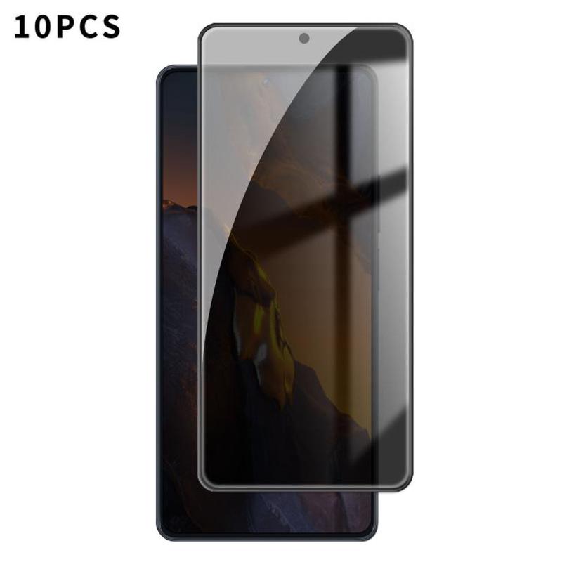 For Xiaomi Poco F5 10pcs Kalebol High-Aluminum Screen-Printed Full-Coverage Black-Border Privacy Tempered Glass Film