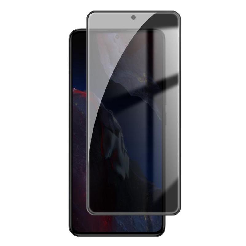 For Xiaomi Poco F5 Pro Kalebol High-Aluminum Screen-Printed Full-Coverage Black-Border Privacy Tempered Glass Film