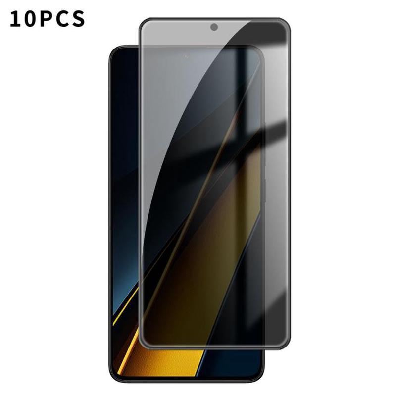 For Xiaomi Poco X6 5G 10pcs Kalebol High-Aluminum Screen-Printed Full-Coverage Black-Border Privacy Tempered Glass Film
