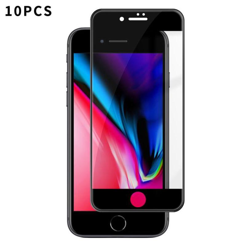 For iPhone 6s 10pcs Kalebol High-Aluminum Screen-Printed Full-Coverage Anti-Fingerprint Black-Bordered HD Tempered Glass Film