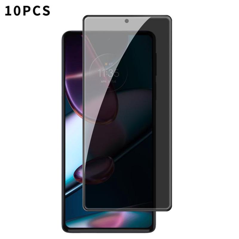 For Motorola Edge 30 Pro 10pcs Kalebol High-Aluminum Screen-Printed Full-Coverage Black-Border Privacy Tempered Glass Film