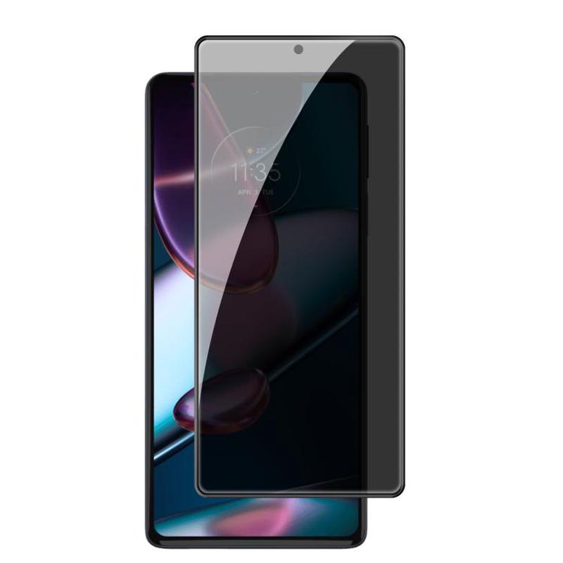 For Motorola Edge 30 Pro Kalebol High-Aluminum Screen-Printed Full-Coverage Black-Border Privacy Tempered Glass Film