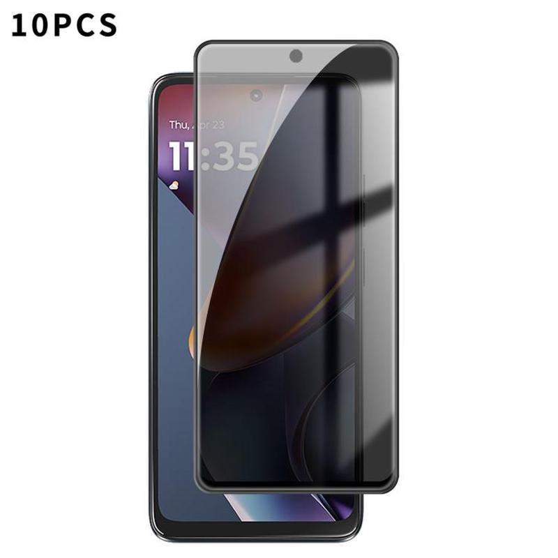 For Motorola Moto G 2025 10pcs Kalebol High-Aluminum Screen-Printed Full-Coverage Black-Border Privacy Tempered Glass Film