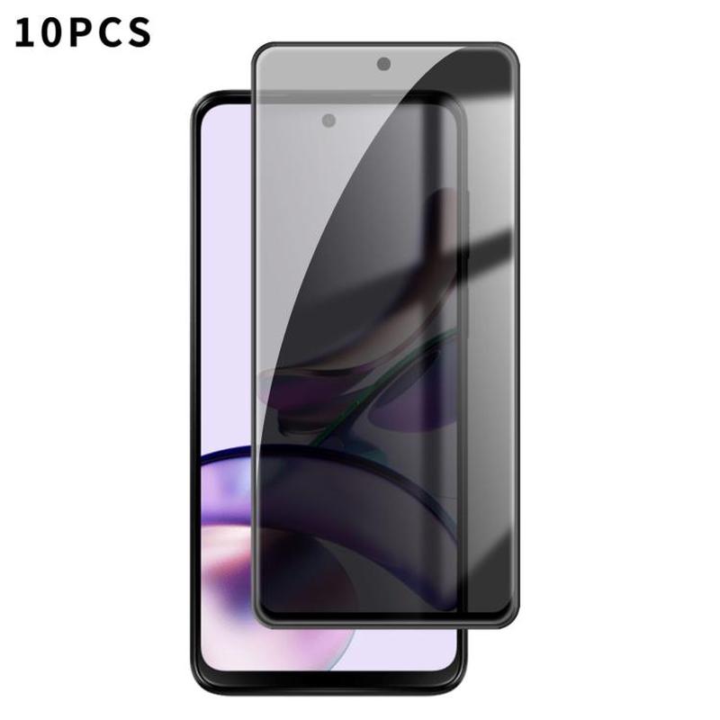 For Motorola Moto G13 10pcs Kalebol High-Aluminum Screen-Printed Full-Coverage Black-Border Privacy Tempered Glass Film
