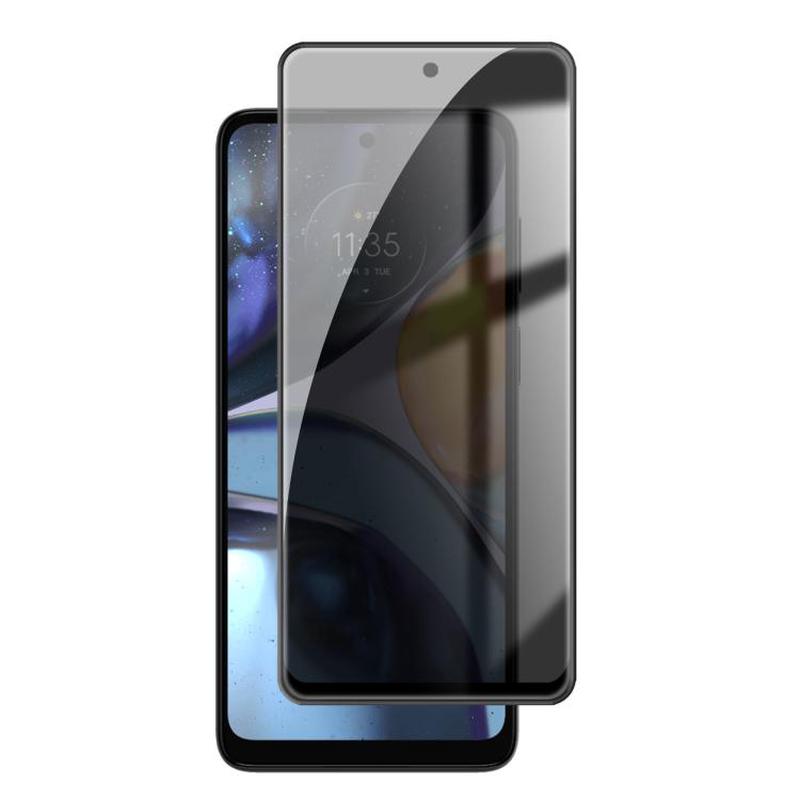 For Motorola Moto G22 Kalebol High-Aluminum Screen-Printed Full-Coverage Black-Border Privacy Tempered Glass Film