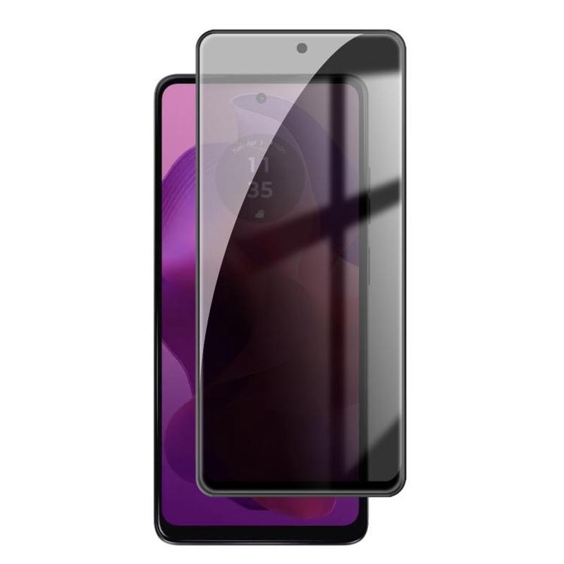 For Motorola Moto G24 Kalebol High-Aluminum Screen-Printed Full-Coverage Black-Border Privacy Tempered Glass Film