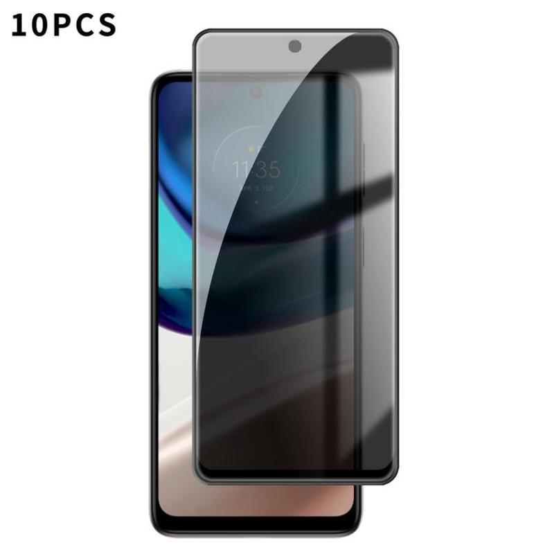 For Motorola Moto G42 10pcs Kalebol High-Aluminum Screen-Printed Full-Coverage Black-Border Privacy Tempered Glass Film