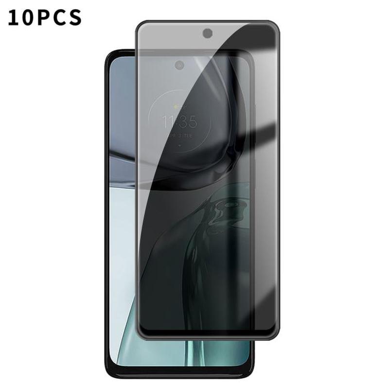 For Motorola Moto G62 5G 10pcs Kalebol High-Aluminum Screen-Printed Full-Coverage Black-Border Privacy Tempered Glass Film