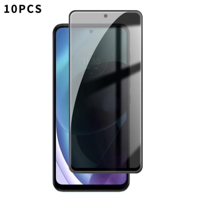 For Motorola Moto G71 5G 10pcs Kalebol High-Aluminum Screen-Printed Full-Coverage Black-Border Privacy Tempered Glass Film