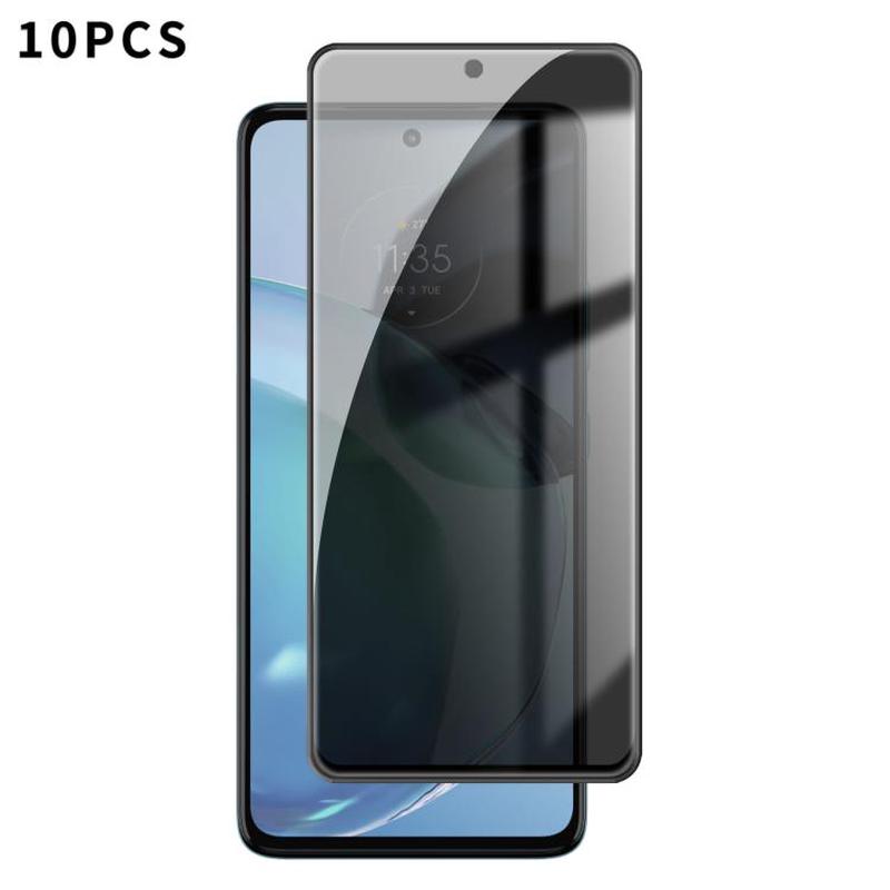 For Motorola Moto G72 10pcs Kalebol High-Aluminum Screen-Printed Full-Coverage Black-Border Privacy Tempered Glass Film