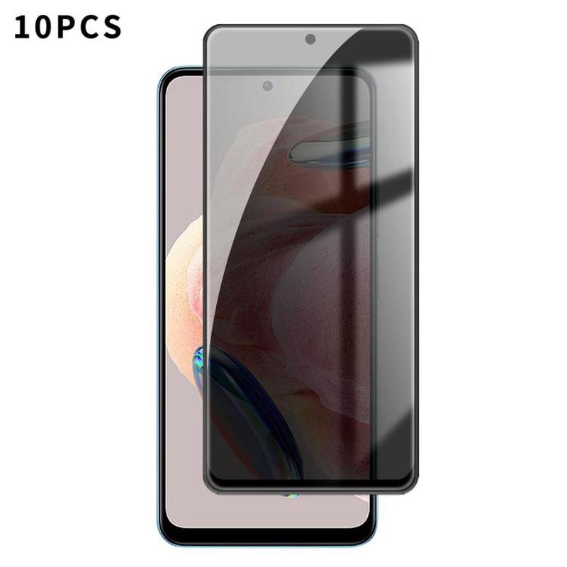 For Redmi Note 12 4G Global 10pcs Kalebol High-Aluminum Screen-Printed Full-Coverage Black-Border Privacy Tempered Glass Film