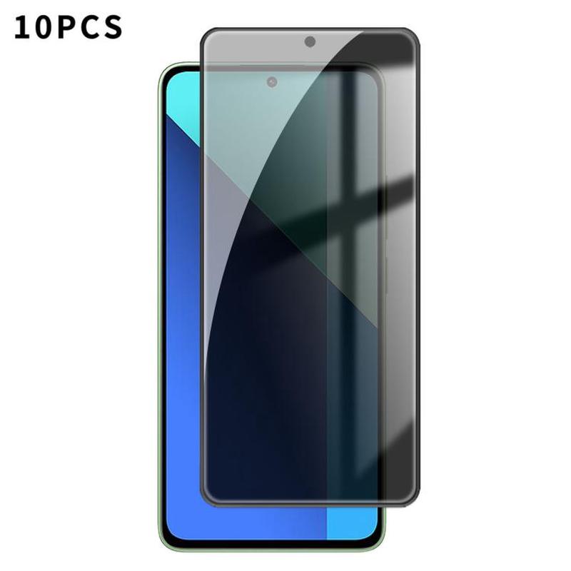 For Redmi Note 13 4G 10pcs Kalebol High-Aluminum Screen-Printed Full-Coverage Black-Border Privacy Tempered Glass Film