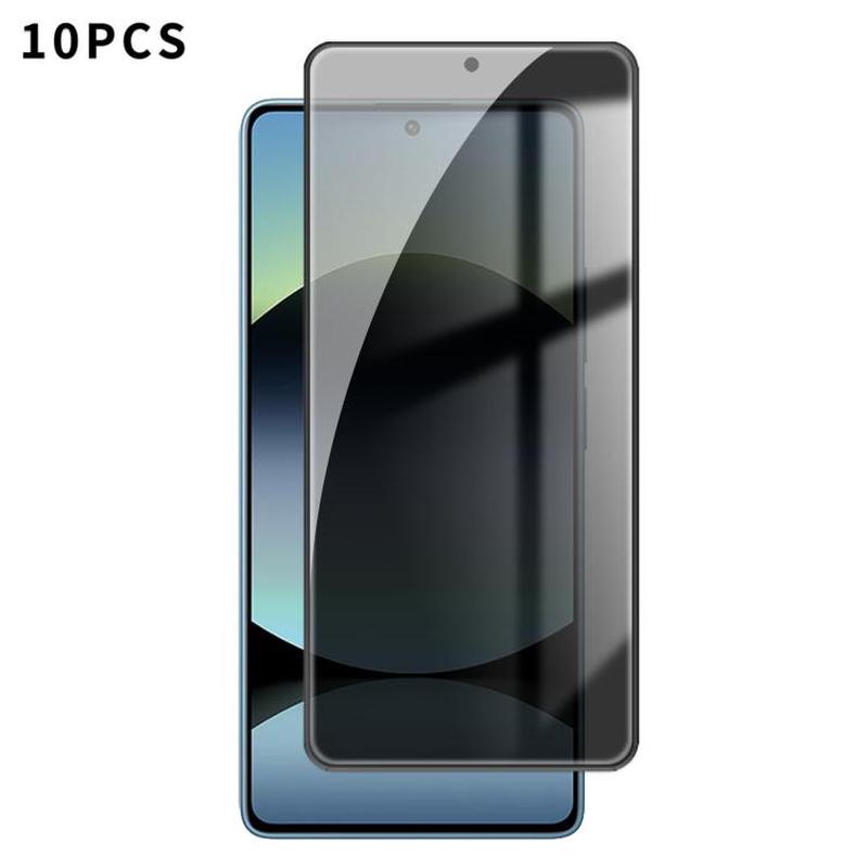For Redmi Note 14S 10pcs Kalebol High-Aluminum Screen-Printed Full-Coverage Black-Border Privacy Tempered Glass Film