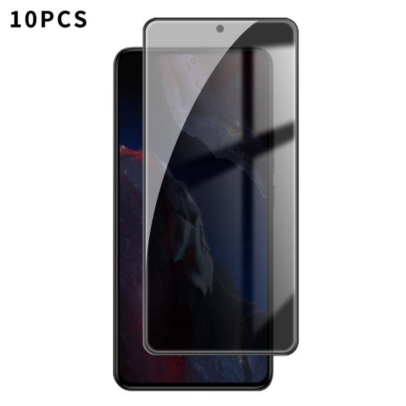 For Xiaomi Poco F5 Pro 10pcs Kalebol High-Aluminum Screen-Printed Full-Coverage Black-Border Privacy Tempered Glass Film