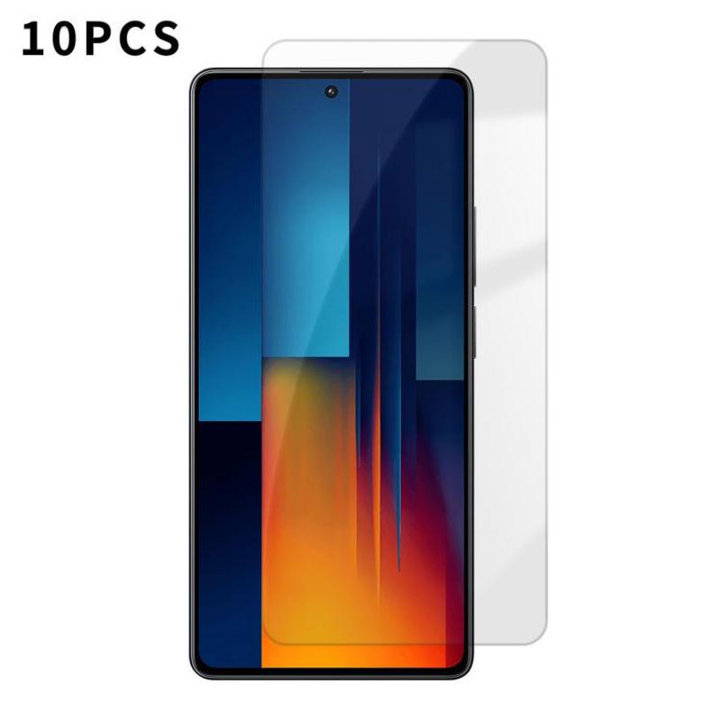 For Xiaomi Poco M6 Pro 4G Kalebol 10pcs High-Aluminum Semi-Screen Anti-Fingerprint HD Tempered Glass Film
