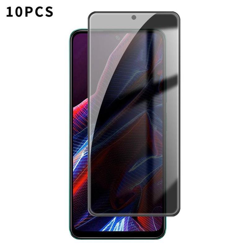 For Xiaomi Poco X5 10pcs Kalebol High-Aluminum Screen-Printed Full-Coverage Black-Border Privacy Tempered Glass Film