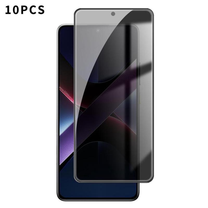 For Xiaomi Poco X7 Pro 10pcs Kalebol High-Aluminum Screen-Printed Full-Coverage Black-Border Privacy Tempered Glass Film