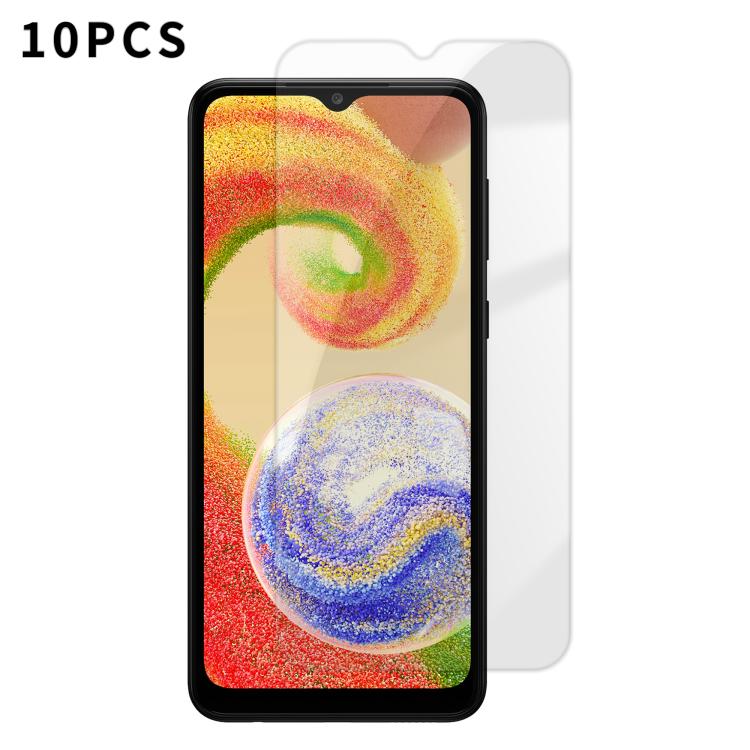 For Samsung Galaxy A04 Kalebol 10pcs High-Aluminum Semi-Screen Anti-Fingerprint HD Tempered Glass Film