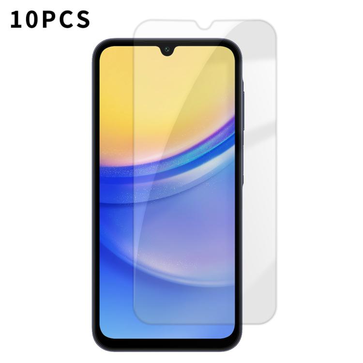 For Samsung Galaxy A15 Kalebol 10pcs High-Aluminum Semi-Screen Anti-Fingerprint HD Tempered Glass Film