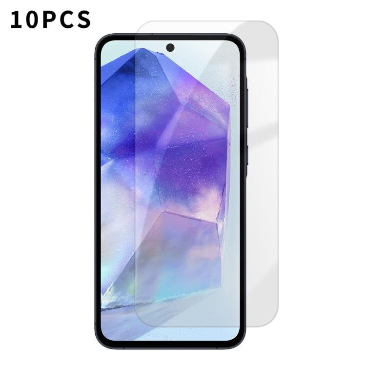 For Samsung Galaxy A55 5G Kalebol 10pcs High-Aluminum Semi-Screen Anti-Fingerprint HD Tempered Glass Film