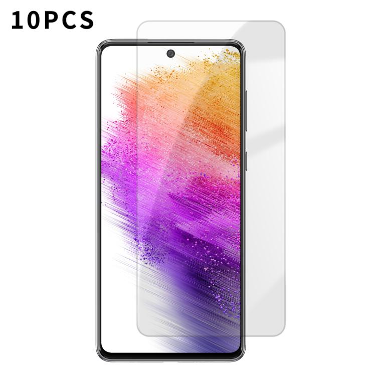 For Samsung Galaxy A73 5G Kalebol 10pcs High-Aluminum Semi-Screen Anti-Fingerprint HD Tempered Glass Film