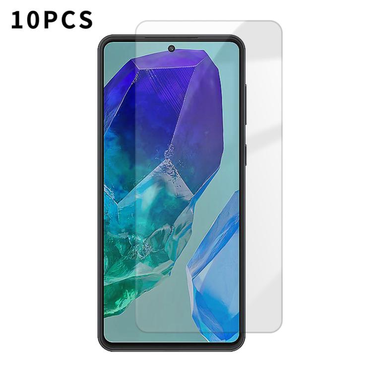 For Samsung Galaxy M55 Kalebol 10pcs High-Aluminum Semi-Screen Anti-Fingerprint HD Tempered Glass Film