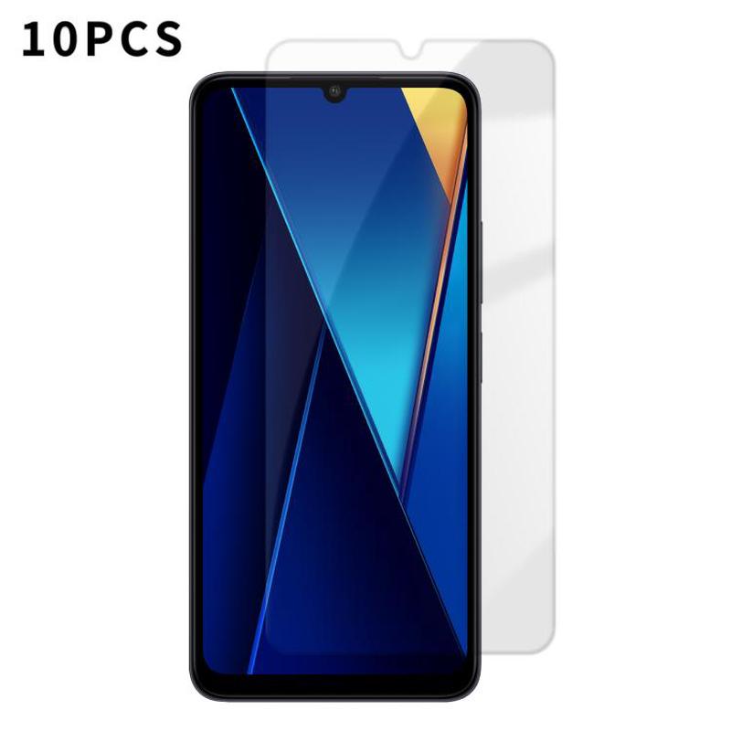 For Xiaomi Poco C65 Kalebol 10pcs High-Aluminum Semi-Screen Anti-Fingerprint HD Tempered Glass Film