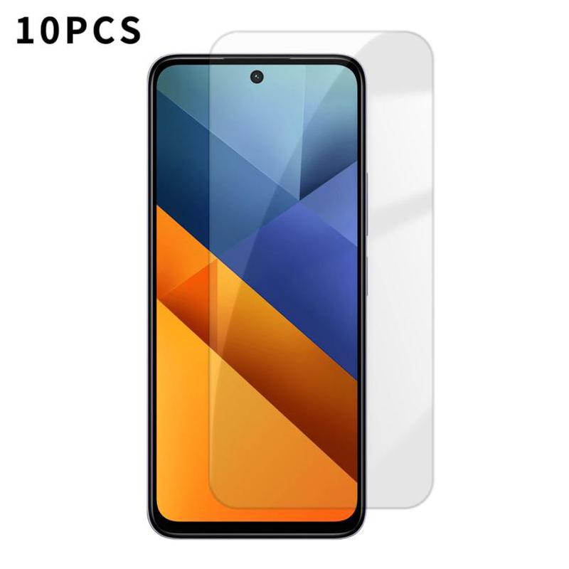 For Xiaomi Poco M6 4G Kalebol 10pcs High-Aluminum Semi-Screen Anti-Fingerprint HD Tempered Glass Film