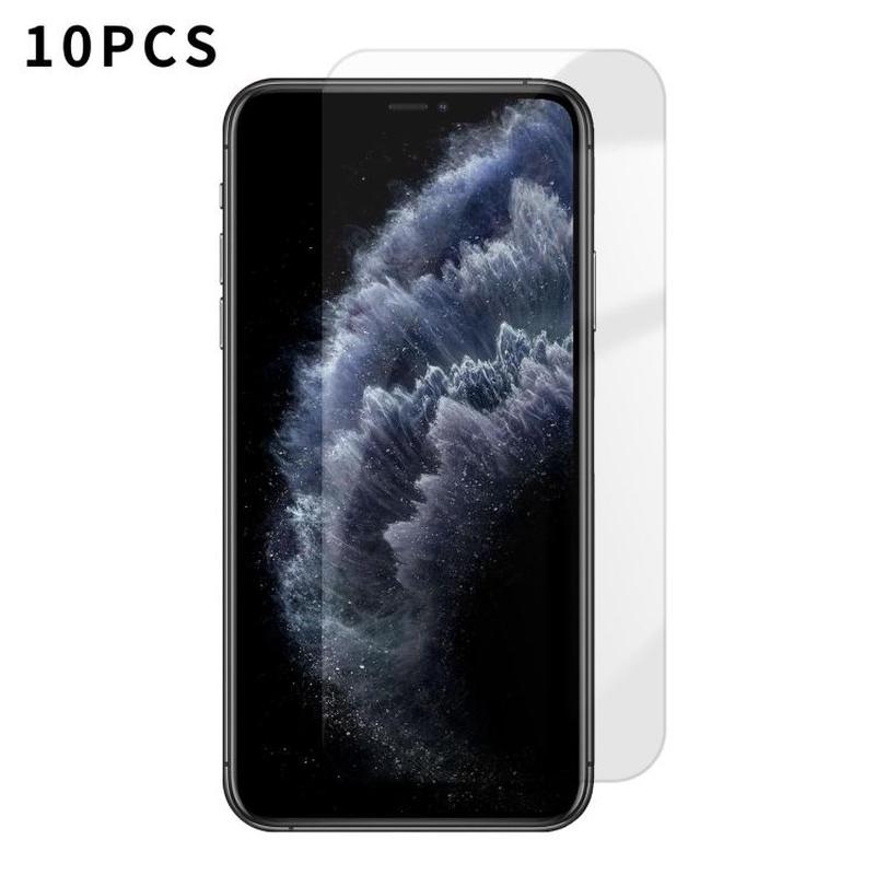 For iPhone 11 Pro Max Kalebol 10pcs High-Aluminum Semi-Screen Anti-Fingerprint HD Tempered Glass Film