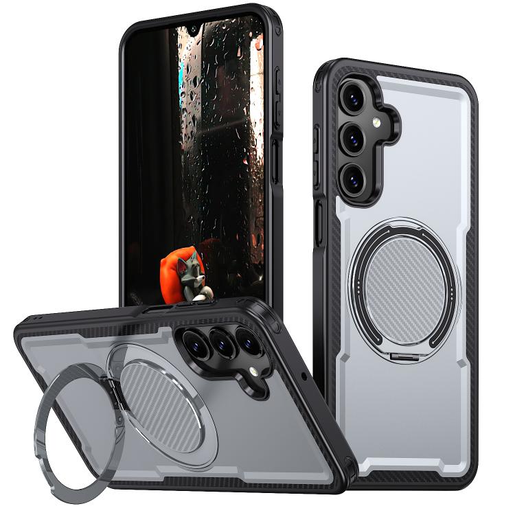 For Samsung Galaxy A16 5G kalebol Metal 360 Degree Rotation Holder MagSafe Phone Case(Grey)