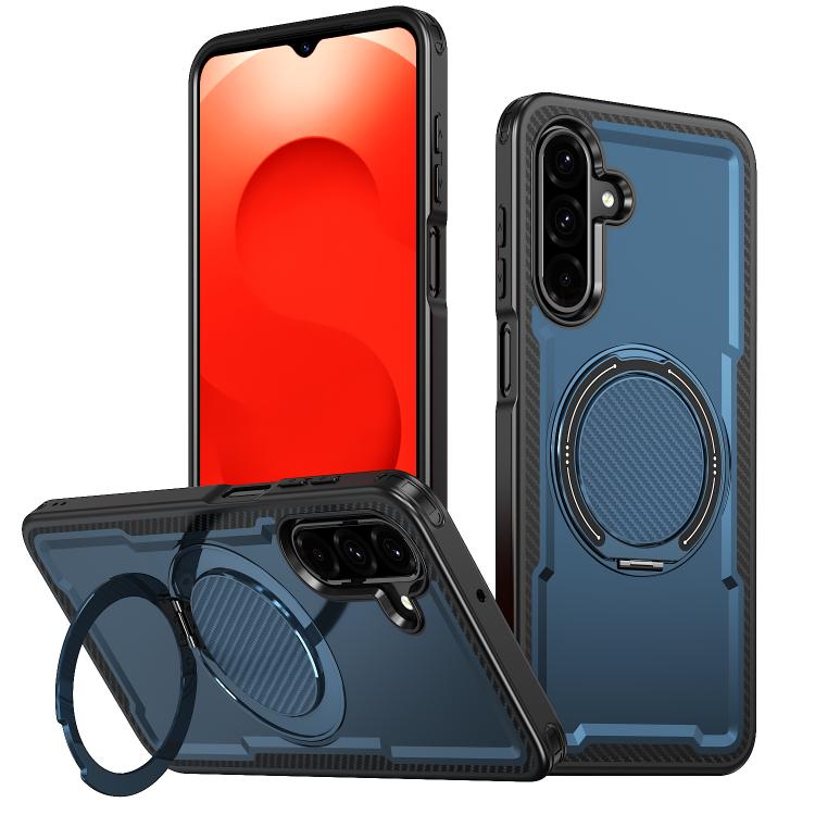 For Samsung Galaxy A26 5G kalebol Metal 360 Degree Rotation Holder MagSafe Phone Case(Navy Blue)