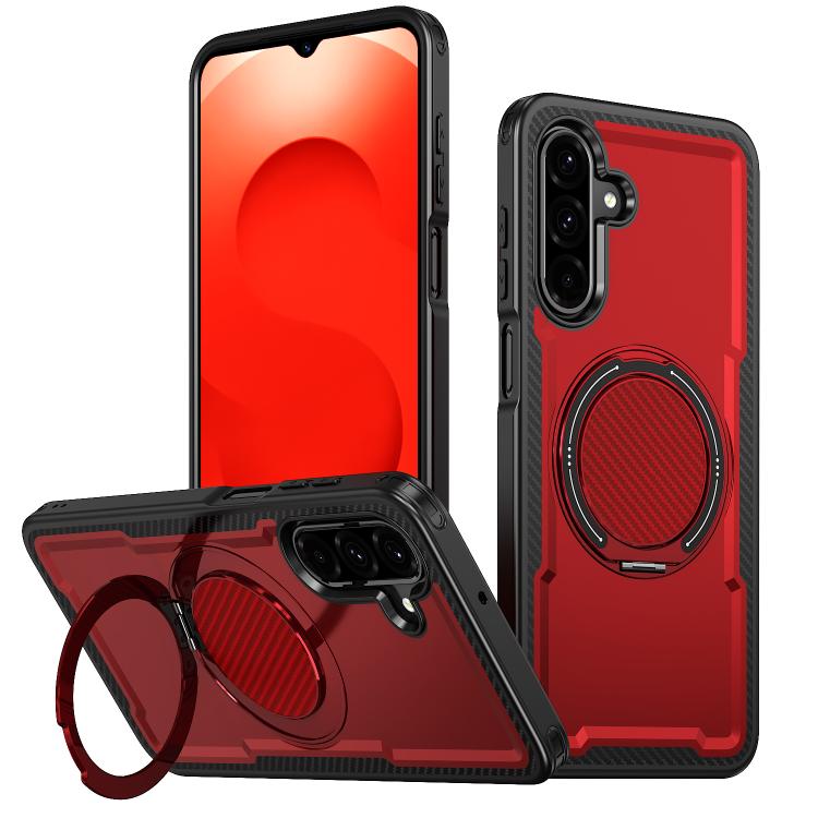 For Samsung Galaxy A26 5G kalebol Metal 360 Degree Rotation Holder MagSafe Phone Case(Red)