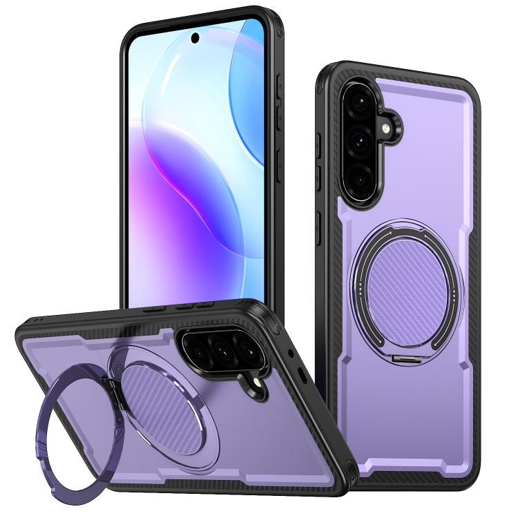 For Samsung Galaxy A36 5G kalebol Metal 360 Degree Rotation Holder MagSafe Phone Case(Purple)