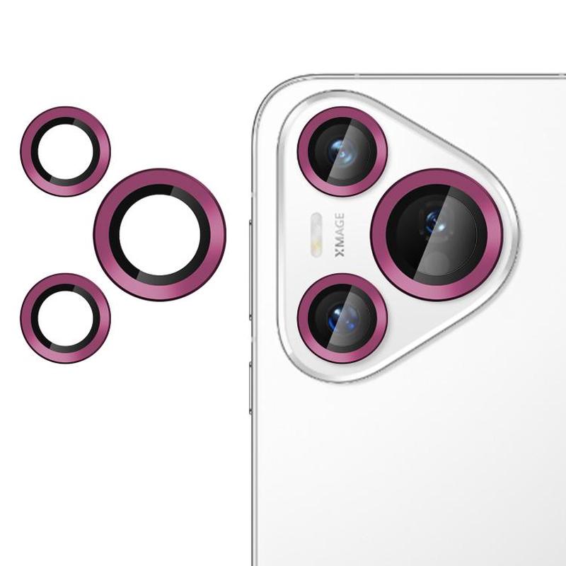 For Huawei Pura 70 Pro / Pro+ Kalebol No Flicker Ultra-Thin Individual Camera Lens Tempered Glass Film(Rose Red)