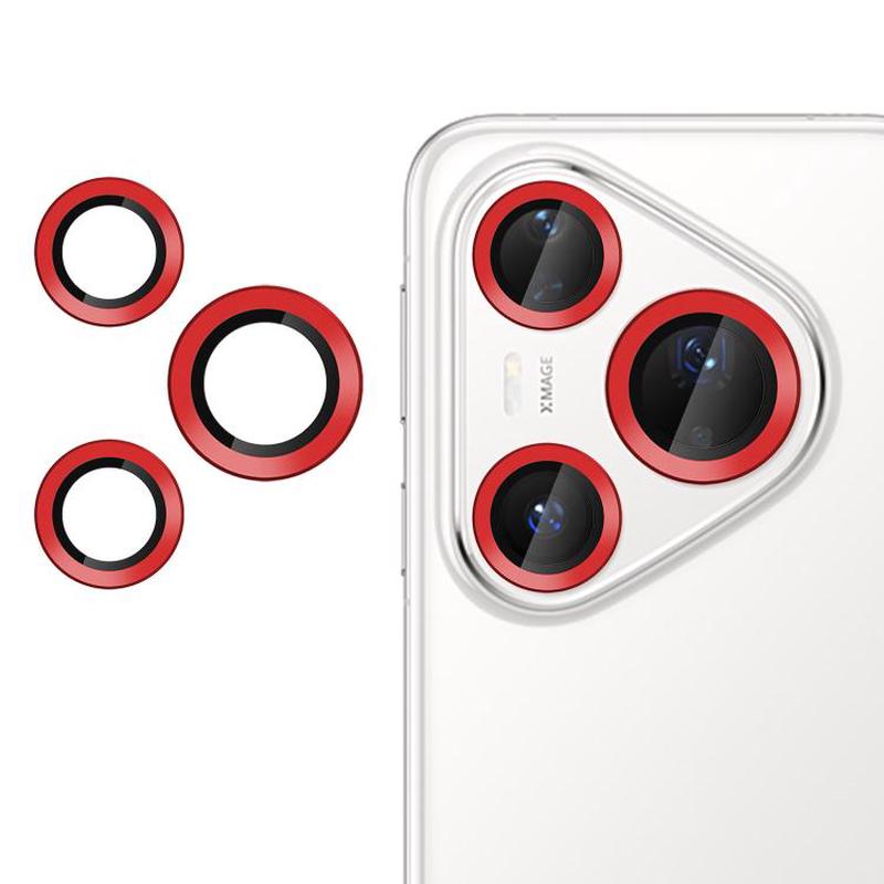 For Huawei Pura 80 Pro / Pro+ Kalebol No Flicker Ultra-Thin Individual Camera Lens Tempered Glass Film(Red)