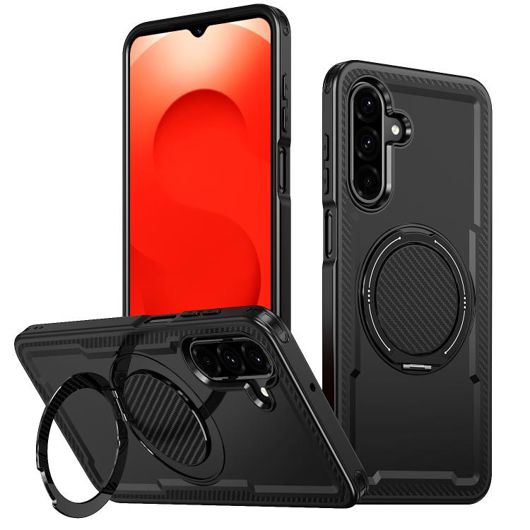 For Samsung Galaxy A26 5G kalebol Metal 360 Degree Rotation Holder MagSafe Phone Case(Black)