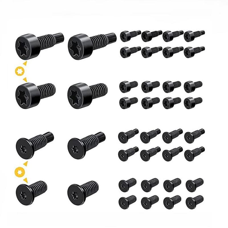 40pcs /Pack T6 T15 Security Tamper-Proof Torx Screws with Anti-Theft Holes for Ring Doorbell & Camera Mounting(Black)