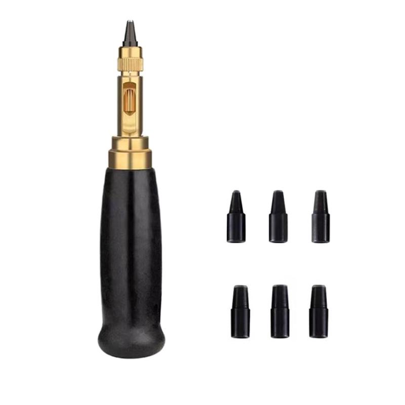 6 In 1 Automatic Belt Punch Punching Multi-scalp Anechoic Belt Punch(Black)