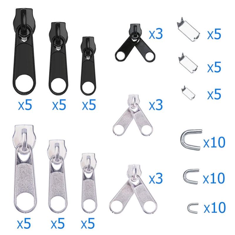84pcs Zinc Alloy Painted Nylon Zipper Puller Set For Clothing Tent Install