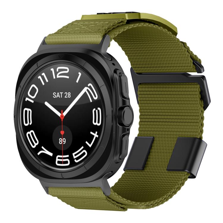 For Samsung Galaxy Watch Ultra 47mm / Ultra 2025 Kalebol Braided Nylon Sport Watch Band(Army Green)