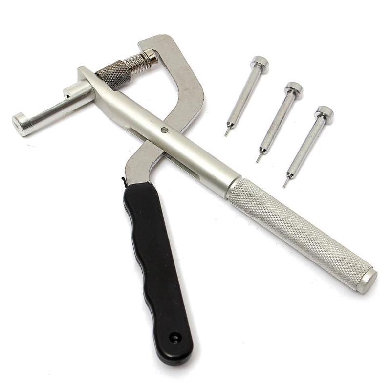 Handheld Metal Watch Band Removal Pliers Watch Pin Remover Watch Repair Tools(Black Silver)