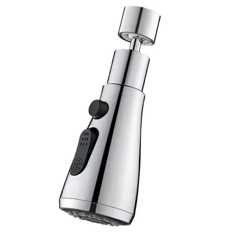 Kitchen Universal Faucet Extender Sink Connector Spout Swivel Faucet Splash Guard(Silver)