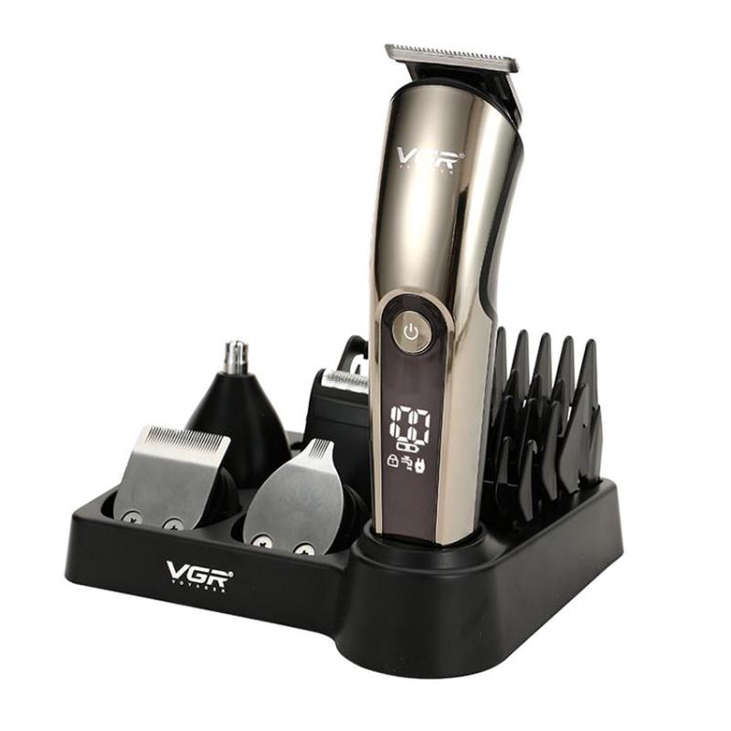 VGR V-107 11-in-1 IPX6 Digital Display Electric Hair Clipper Kit(Gold)