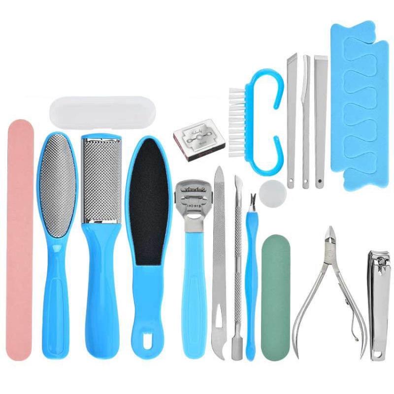 20 In 1 Foot File Grinding Exfoliating Manicure And Pedicure Kit(Blue)