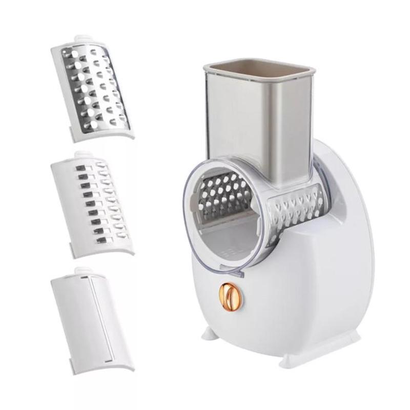 CY-661 3-in-1 Kitchen Multifunctional Roller Electric Vegetable Cutter, Spec: White Wireless Model