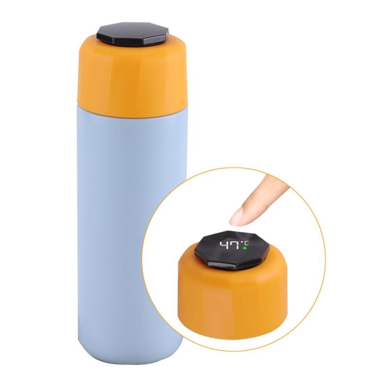 JUNSUNMAY 420ml Vacuum Insulated Water Bottle with LED Temperature Display(Blue)