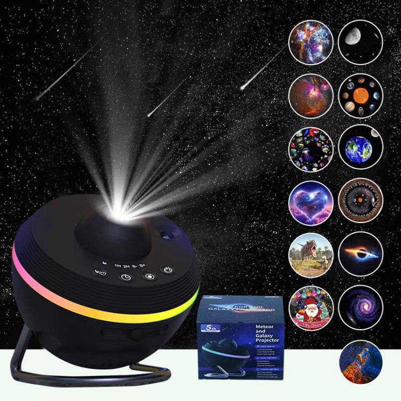 USB Plug-in Space Ball HD Galaxy Projector Lamp Dynamic Meteor Starry Sky Atmosphere Light(Black)