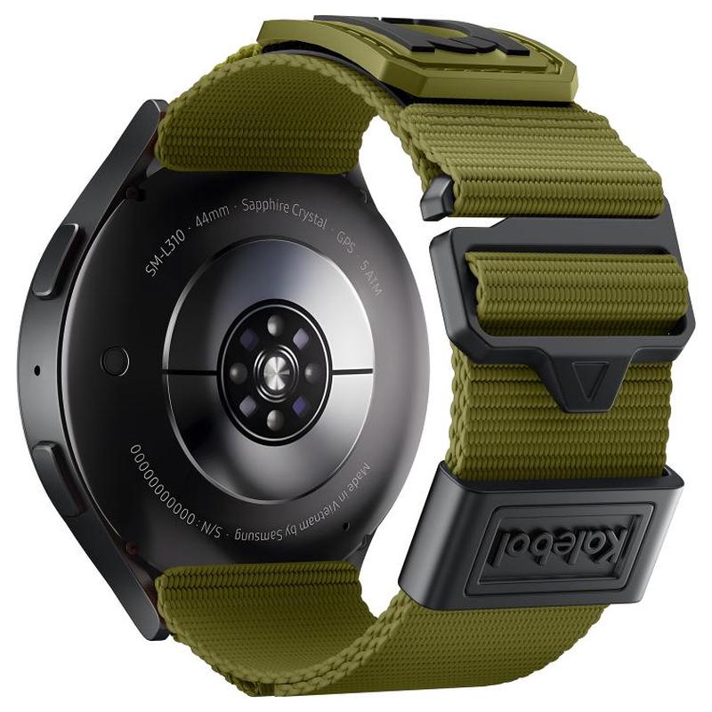 20mm Kalebol Nylon Braided Sport Watch Band(Army Green)