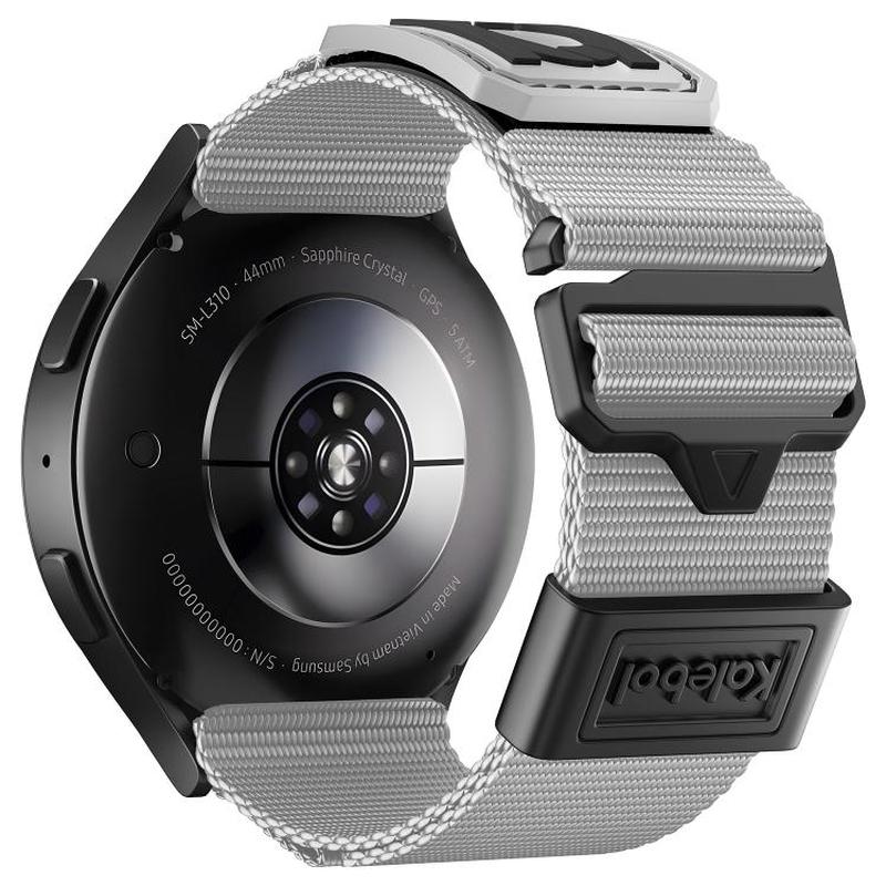 22mm Kalebol Nylon Braided Sport Watch Band(Gray)