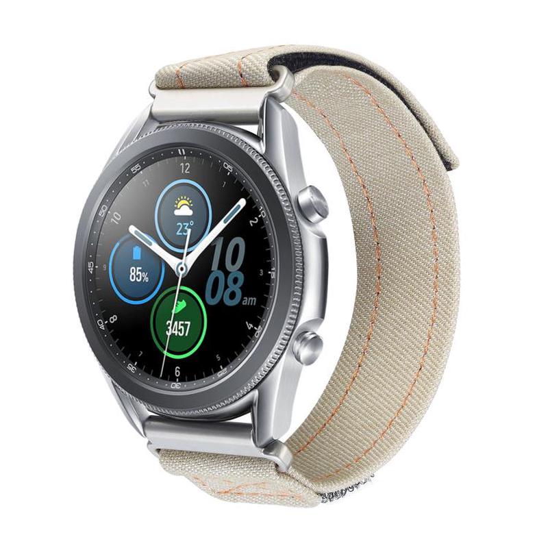 Kalebol 18mm Universal Nylon Loop Fastener Denim Watch Band(Apricot)